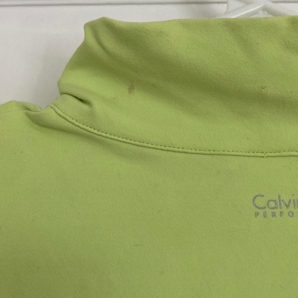 Calvin Klein Scrunched Lime Green Zip Up Sweatshirt - Picture 12 of 16